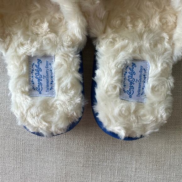 Lanz of Salzburg Embroidered Floral Mule Slippers Size M (7), Royal Blue - Picture 6 of 9